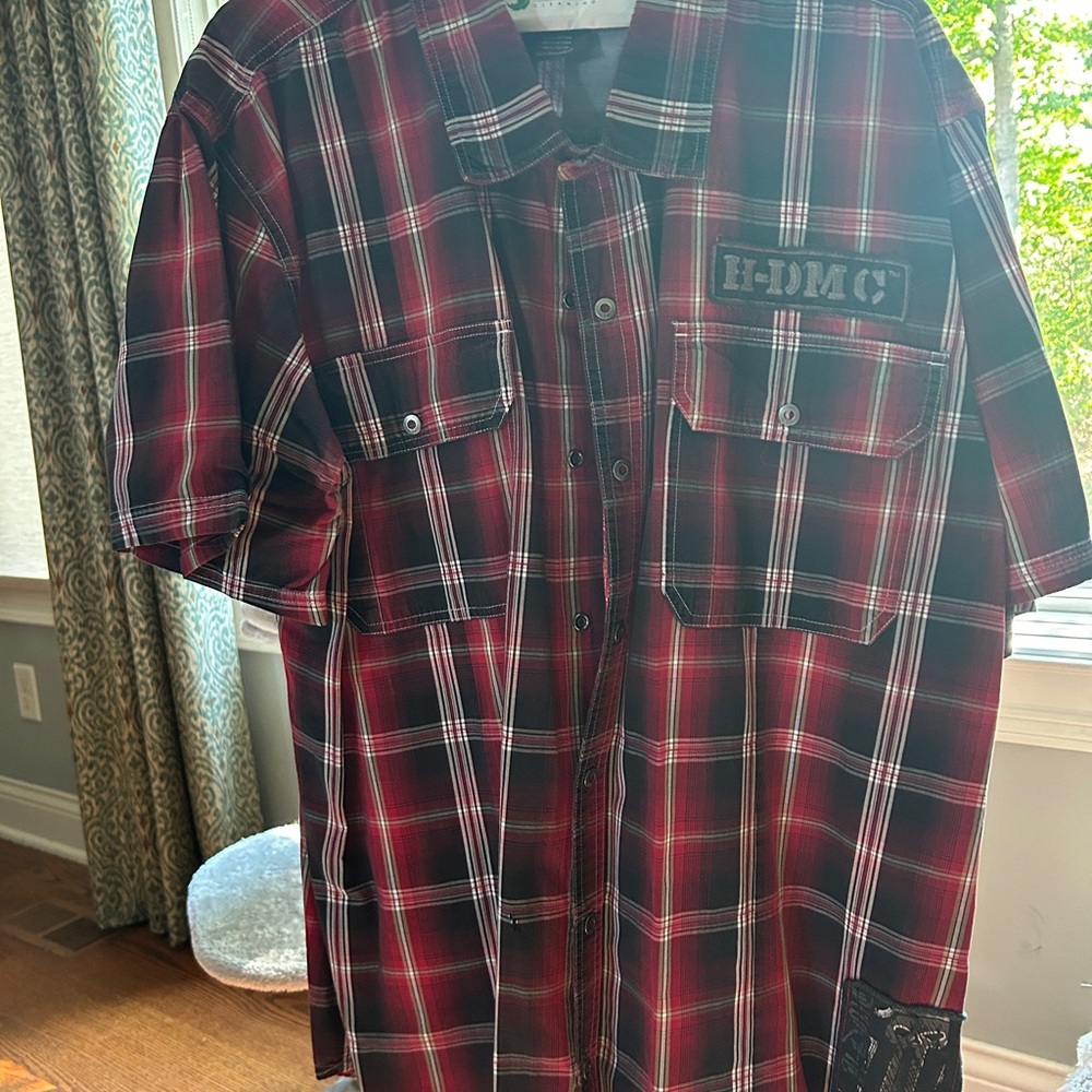 Plaid Red and Black Men's Shirt